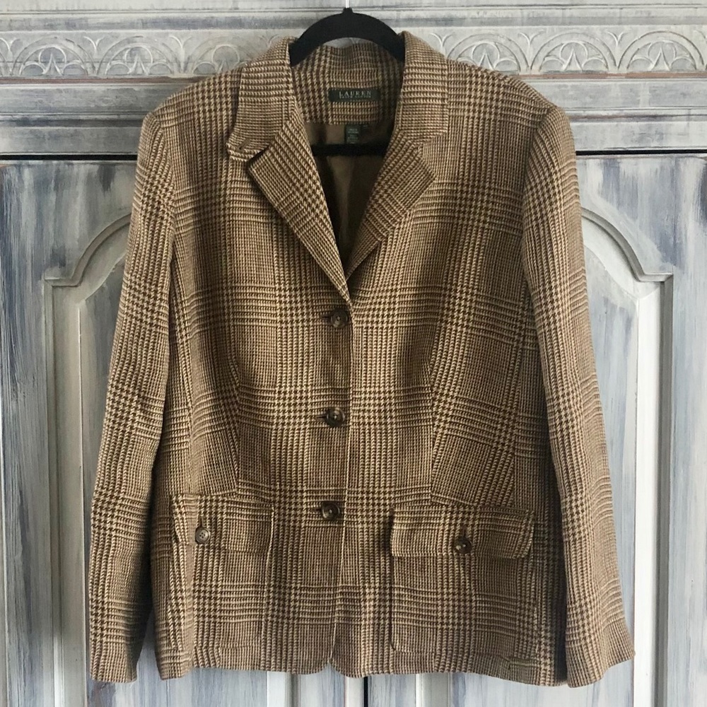 Lauren Ralph Lauren Linen Herringbone Blazer